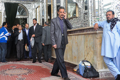 بازدید لاریجانی از حوزه انتخابی در حرم حضرت عبدالعظيم